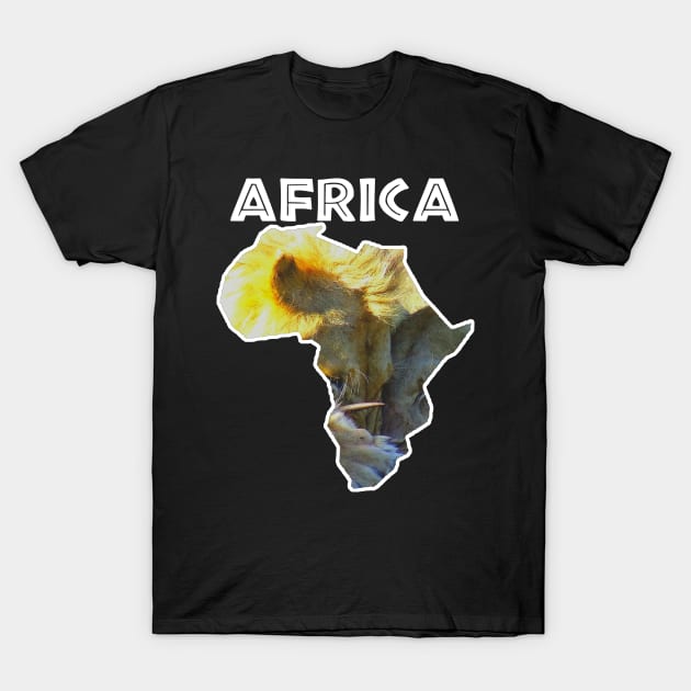 African Wildlife Continent Lion T-Shirt by PathblazerStudios